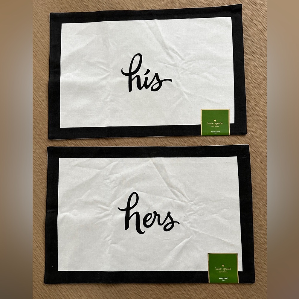 Kate Spade - His/Hers Place Mats, BNWT